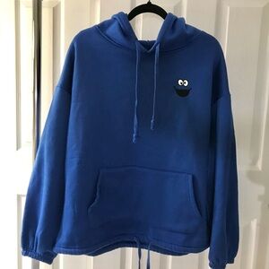 Oversized Blue Cookie Monster Hoodie